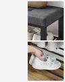 SZAFKA NA BUTY Z CIEMNOSZARYM SIEDZISKIEM - W STYLU LOFT - 49 x 81 x 31