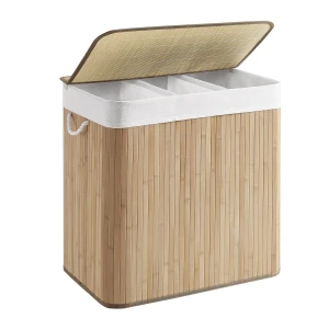 BAMBUSOWY KOSZ NA PRANIE / POJEMNIK NA ZABAWKI - 3 x 50L - NATURALNY