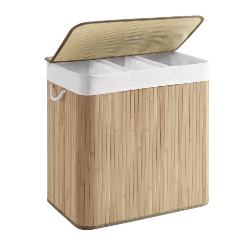 BAMBUSOWY KOSZ NA PRANIE / POJEMNIK NA ZABAWKI - 3 x 50L - NATURALNY