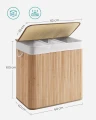 BAMBUSOWY KOSZ NA PRANIE / POJEMNIK NA ZABAWKI - 3 x 50L - NATURALNY