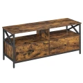 SZAFKA RTV RUSTYKALNA - 2 SZUFLADY, STALOWA RAMA - 120 x 40 x 50