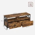 SZAFKA RTV RUSTYKALNA - 2 SZUFLADY, STALOWA RAMA - 120 x 40 x 50