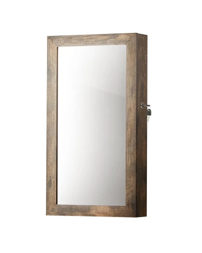 WISZĄCA SZAFKA NA BIŻUTERIĘ - RUSTYKALNY BRĄZ - 67 x 37 x 10