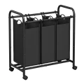 KOSZ NA PRANIE / POJEMNIK NA RĘCZNIKI - SZARY - 3x 44L