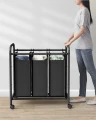KOSZ NA PRANIE / POJEMNIK NA RĘCZNIKI - SZARY - 3x 44L
