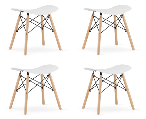 Taboret KORFU - biały x 4