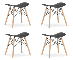 Taboret KORFU - czarny x 4