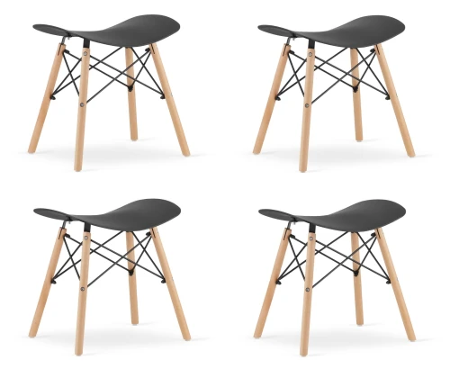 Taboret KORFU - czarny x 4