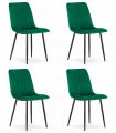 Krzesło LAVA - ciemna zieleń aksamit x 4