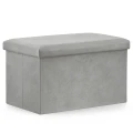 Pufa składana XL - 60x38x38cm aksamit szara