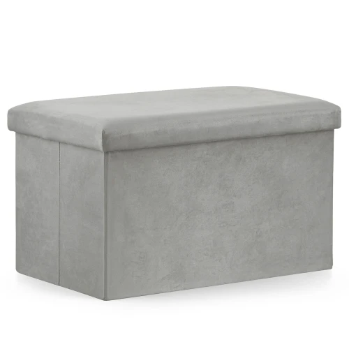 Pufa składana XL - 60x38x38cm aksamit szara