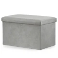 Pufa składana XL - 60x38x38cm aksamit szara