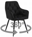 Krzesło JORK360 - czarny aksamit / nogi czarne x 2
