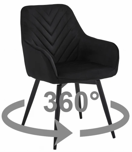 Krzesło NANA360 - czarny aksamit / nogi czarne x 1