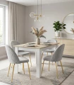Krzesło INCA - aksamit szary jasny / nogi złote x 1