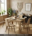 Krzesło LIBRA - materiał brąz / nogi orzech x 2