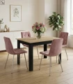Krzesło LIBRA - aksamit róż ciemny / nogi chrom x 2
