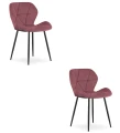 Krzesło MANGO - aksamit róż ciemny / nogi czarne x 2
