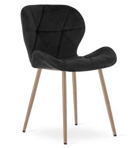 Krzesło MANGO - aksamit czarny / nogi dąb x 1