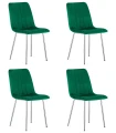 Krzesło LAVA - aksamit zieleń / nogi chrom x 4