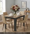 Krzesło LIBRA - materiał brąz / nogi orzech x 3