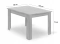 Zestaw stół NP 120x80cm Dąb Sonoma + 4 krzesła LIBRA szare