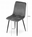 Zestaw stół NP 120x80cm Craft Czarny + 4 krzesła LAVA szare