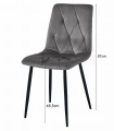 Zestaw stół NP 120x80cm Craft Czarny + 4 krzesła LIBRA szare