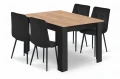 Zestaw stół NP 120x80cm Craft Czarny + 4 krzesła LIBRA czarne