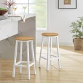 Taboret barowy - dąb / nogi białe