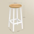 Taboret barowy - dąb / nogi białe