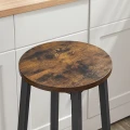 Taboret barowy - rustykalny / nogi czarne