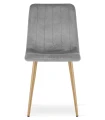 Krzesło LAVA - jasny szary aksamit / nogi kolor drewna x 4