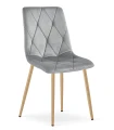 Krzesło LIBRA - jasny szary aksamit / nogi kolor drewna x 1