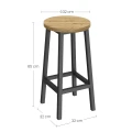 Taboret barowy - artisan / nogi czarne - LBC328B88