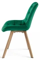 Krzesło obrotowe SORIA 360° zielone – welur, siedzisko 53 cm, na metalowych nogach w dekorze dębu