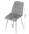 Komplet 2 krzeseł SPLIT miedziane – welur, szerokość 49 cm, na metalowych nogach w dekorze dębu
