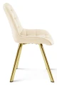 4 krzesła SORIA jasnobeżowe – tapicerowane welurem, siedzisko 53 cm, na złotych metalowych nogach