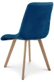2 krzesła CIEZA granatowe – welur, kompaktowa szerokość 49 cm, na metalowych nogach w dekorze dębu