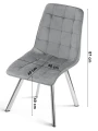 3 krzesła CIEZA jasnobeżowe – welurowa tapicerka, na złotych metalowych nogach, do jadalni