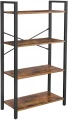 REGAŁ LOFTOWY Z 4 PÓŁKAMI – RUSTYKALNY BRĄZ I STAL - 120 x 66 x 30