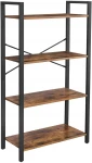 REGAŁ LOFTOWY Z 4 PÓŁKAMI – RUSTYKALNY BRĄZ I STAL - 120 x 66 x 30
