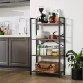 REGAŁ LOFTOWY Z 4 PÓŁKAMI – RUSTYKALNY BRĄZ I STAL - 120 x 66 x 30