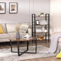 REGAŁ LOFTOWY Z 4 PÓŁKAMI – RUSTYKALNY BRĄZ I STAL - 120 x 66 x 30